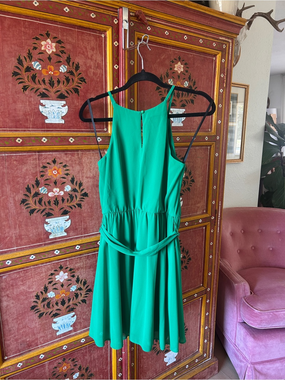 I.N. San Francisco Bright Green Halter-Style Mini Dress - Picture 4 of 5